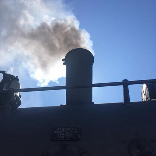 steam from the train Steam into the Cove Everett Railroad